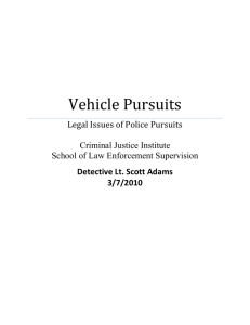 Vehicle Pursuits - Criminal Justice Institute