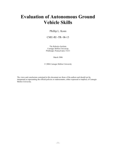 Evaluation of Autonomous Ground Vehicle Skills