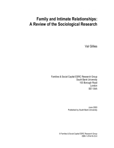 Family and Intimate Relationships: A Review of the Sociological