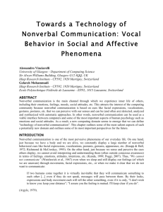 Towards a Technology of Nonverbal Communication