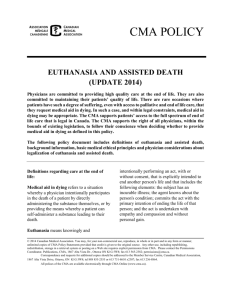 Euthanasia & assisted death (updated 2014)