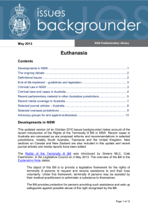 Euthanasia - Parliament of New South Wales