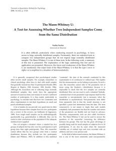 The Mann-Whitney U - The Quantitative Methods for Psychology