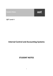 Internal Control and Accounting Systems