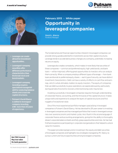 Opportunity in leveraged companies