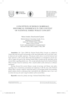 conception of roman marriage: historical experience in the context of