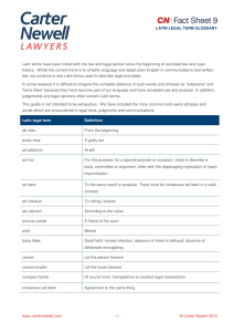 LATIN LEGAL TERM GLOSSARY