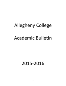 Allegheny College Academic Bulletin 2015-2016