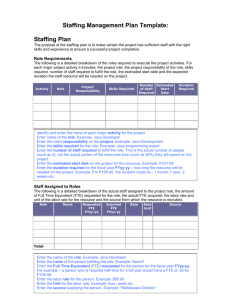 Staffing Management Plan Template: Staffing Plan