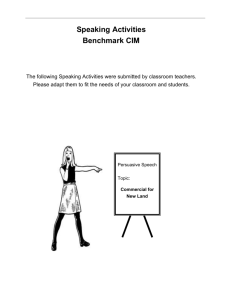 Speaking Activities Benchmark CIM