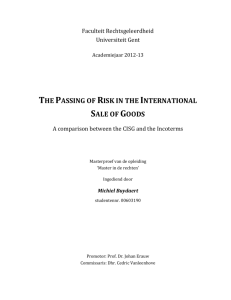 the passing of risk in the international sale of goods