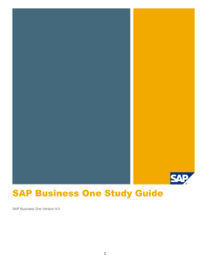 SAP Business One Study Guide