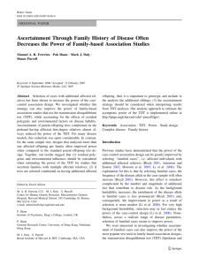 Ascertainment Through Family History of Disease Often Decreases