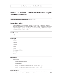 Creditors' Criteria and Borrowers' Rights