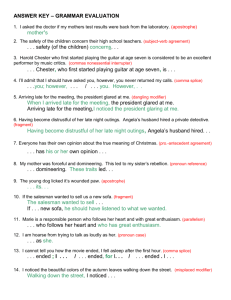 ANSWER KEY – GRAMMAR EVALUATION mother's . . . safety (of