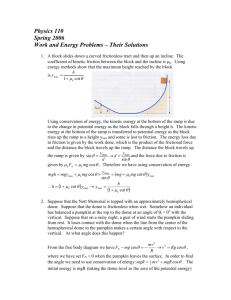 Physics 110 Spring 2006 Work and Energy Problems