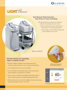LightSheer Specifications - Aesthetic