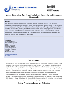 Using R-project for Free Statistical Analysis in Extension Research