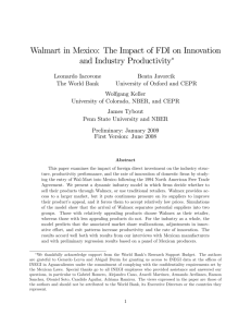 Walmart in Mexico: The Impact of FDI on Innovation and Industry