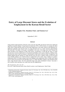 Entry of Large Discount Stores and the Evolution of Employment in