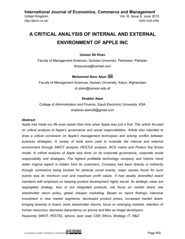 literature review on analysis of external environment