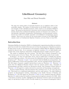 preliminary lecture notes, joint with J. Huh