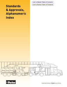 Standards & Approvals, Alphanumeric Index