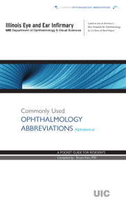 Commonly Used OPHTHALMOLOGY ABBREVIATIONS