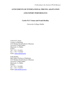 ANTECEDENTS OF INTERNATIONAL PRICING ADAPTATION AND