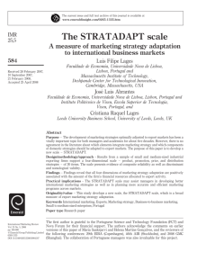 The STRATADAPT scale - Faculdade de Economia da Universidade