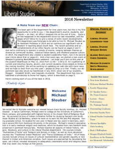 2016 Newsletter - College of Humanities and Social Sciences