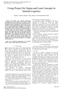Using Project Six Sigma and Lean Concepts in Internal Logistics
