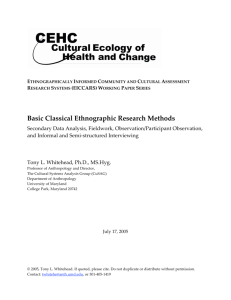 Basic Classical Ethnographic Research Methods