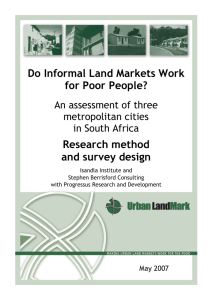 Do Informal Land Markets Work for Poor People? Research method