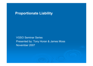 Proportionate Liability - Seminar Presentation