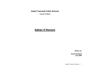 Italian II Honors