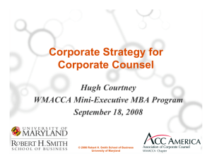 Corporate Strategy for Corporate Counsel