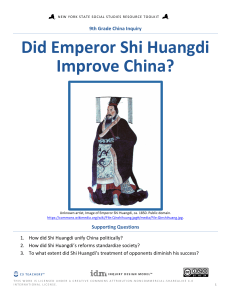 Did Emperor Shi Huangdi Improve China?