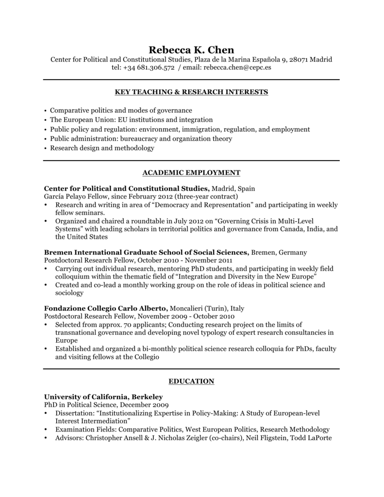 Chen Cv For Juan March