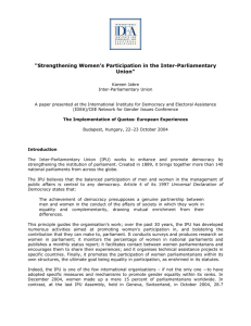 Strengthening Women's Participation in the Inter