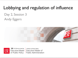 Lobbying and regulation of influence