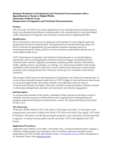 Assistant Professor in Professional and Technical Communication