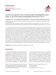 Growth and ingestion rates of heterotrophic dinoflagellates and a