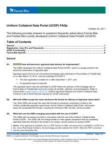 Uniform Collateral Data Portal (UCDP) FAQs