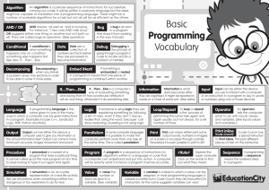 Basic Programming Vocabulary