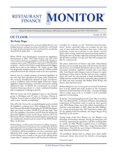 outlook - Restaurant Finance Monitor