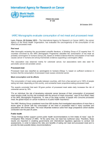 IARC Monographs evaluate consumption of red meat and