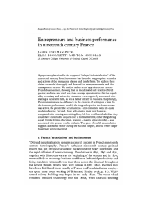 Entrepreneurs and business performance in nineteenth century