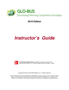 Instructor's Guide - Glo-Bus