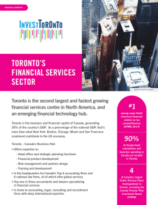 toronto's financial services sector